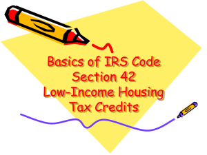 Basics of Low-Income Housing Tax Credits