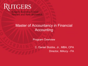 Slide 1 - Rutgers Business School