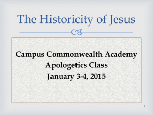 Historicity of Jesus - Commonwealth Academy