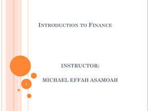Lecture 1 NEW - Introduction to Financial Management