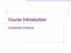 Corporate Finance: MBAC 6060