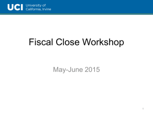 Fiscal Close Workshop - Accounting and Fiscal Services