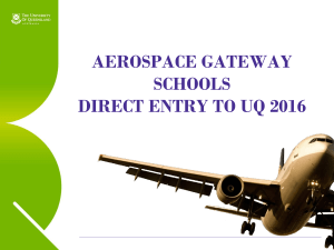Aerospace Gateway Schools Direct Entry to UQ for 2009