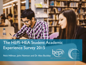 A presentation of the 2015 HEPI-HEA Student Academic Experience