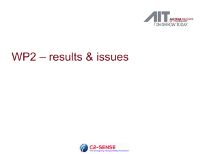 Results and issues on WP2 / links with WP7 - c2