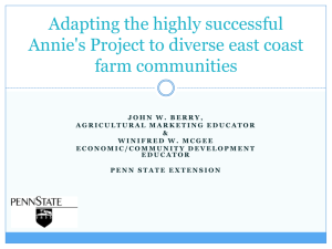 Adapting the highly successful Annie's Project to diverse east coast