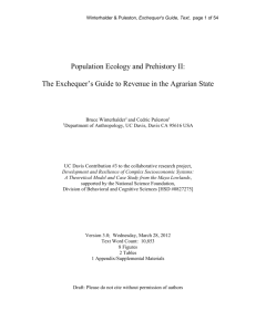 Population ecology of agrarian societies II: The exchequer's guide to