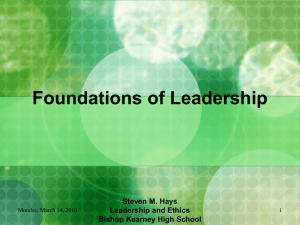 Foundations of Leadership - Bishop Kearney SharePoint