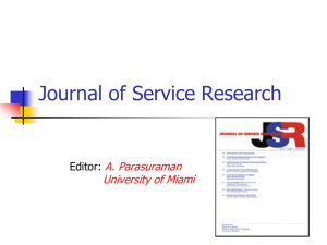Journal of Service Research - Society for Marketing Advances