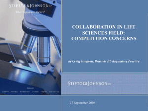 Collaboration in Life Sciences Field: Competition Concerns