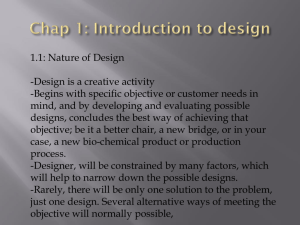 Chap 1: Introduction to design