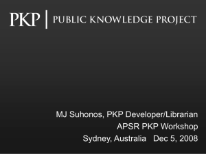 ASPR PKP Workshop Slides - Public Knowledge Project