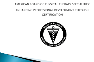 Physical Therapy Specialist Certification