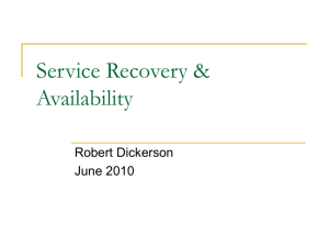 Service Recovery & Availability
