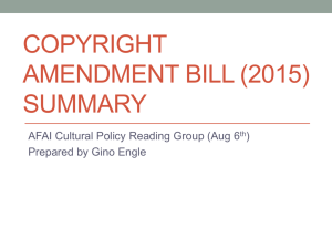 Copyright Amendment Bill Summary