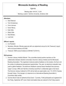 MAR Minutes for 9-19-14 - Minnesota Reading Association