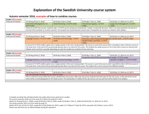 Visual explanation of the Swedish course system