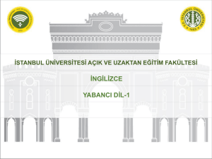 Where do you live? - İstanbul Üniversitesi