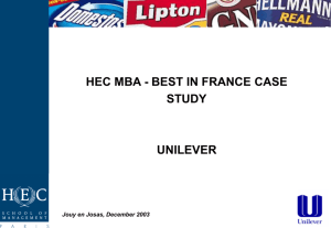 Unilever 2004 - BEST in FRANCE