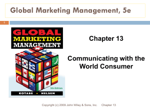 GLOBAL POLICY AND PRICING DECISIONS II: MARKETING