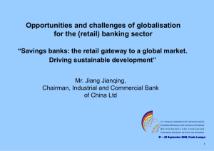 No 1 Retail Bank in China I. Chinese Retail Banking Faces