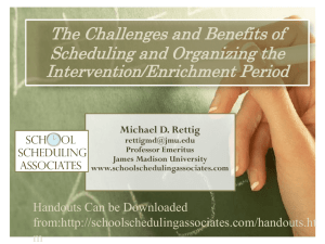 Using Scheduling to Provide Time for Instructional Interventions in