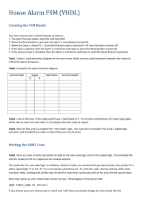 House Alarm (VHDL) worksheet
