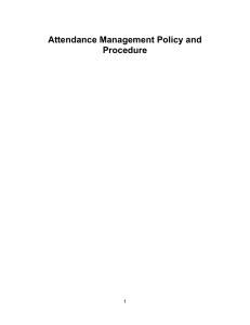 Attendance Management Policy and Procedure