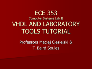 ECE 353 Computer Systems Lab II VHDL AND LABORATORY