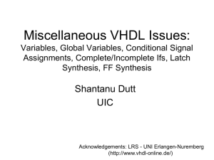 Miscellaneous VHDL Features