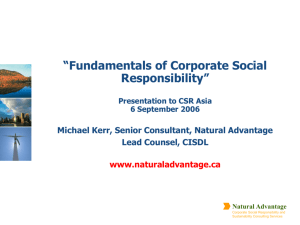 “Fundamentals of Corporate Social Responsibility