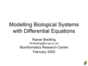 Modelling Biological Systems by Differential Equations
