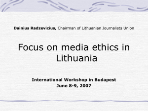 Dainius Radzevicius, Chairman of Lithuanian Journalists Union