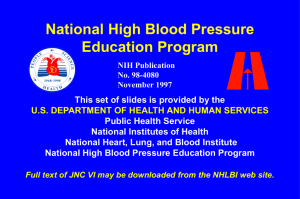 National High Blood Pressure Education Program The Sixth Report of