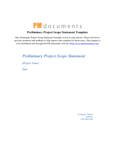 Preliminary Project Scope Statement Template