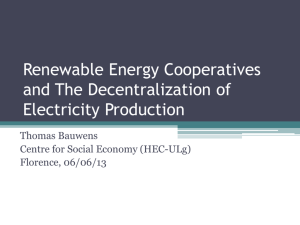 Renewable Energy Cooperatives and Techno-institutional