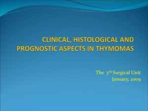 clinical, histological and prognostic aspects in thymomas
