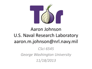 Aaron Johnson U.S. Naval Research Laboratory