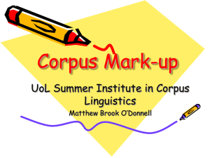 Corpus Mark-up - Lexically.net