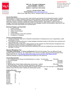 MKT 310 - Principles of Marketing Syllabus