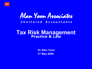 Tax Risk Management - Alan Yoon Associates
