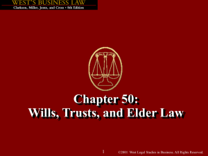 Review Wills, Trusts, Elder Law