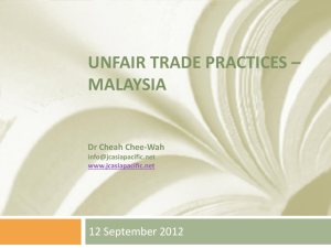 Cheah Chee-Wah_Unfair Trade Practices – Malaysia