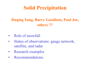 Summary of the Solid Precipitation Chapter and Activities