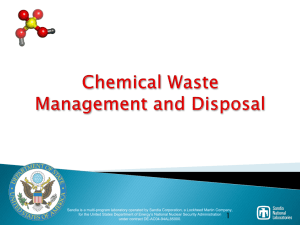 Chemical Waste Management and Disposal - CSP
