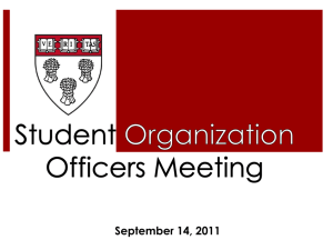Student Organization Officers Meeting