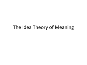 The Idea Theory of Meaning (Powerpoint)