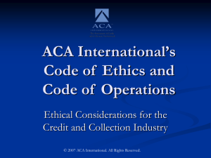 ACA's Code of Ethics