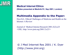 Medical Internet Ethics: A Field in Evolution