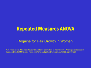 Repeated Measures Design - Rogaine Study in Women